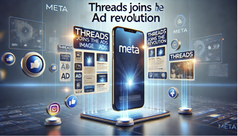 Poster to illustrate how Meta has ventured into monetization with threads ads